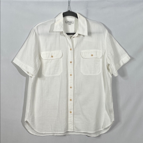 Madewell White Button Down Shirt - Picture 1 of 8
